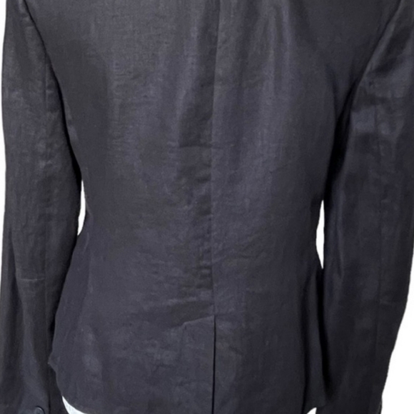 Black 100% Linen Blazer Jacket From BCBG of Paris - Picture 6 of 9
